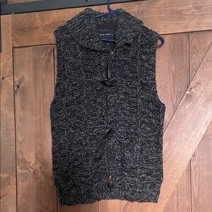 Wings + Horns Charcoal Knit Vest